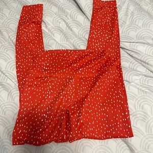 Kavala XS red legging with white polka dots